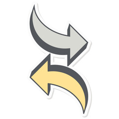 Arrows Opposite Symbols Switch Roles Infographics Sticker Company Budget Presentation Icon