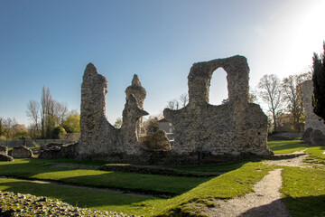Fototapeta na wymiar Bury St Edmunds abbey gardens, Suffolk, England. English heritage concept.