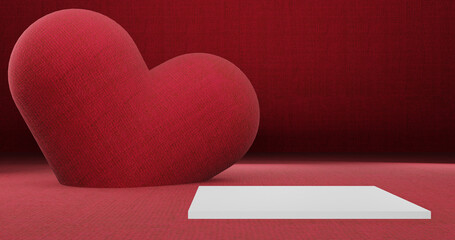 heart valentine backdrop 3D BG
