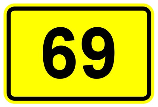 Illustration eines Bundesstra&szlig;enschildes der B 69 in Deutschland	