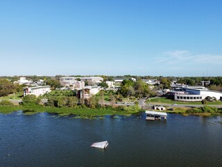 Aerial view of Florida Southern College on Lake Hollingsworth Lakeland Florida