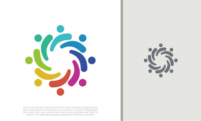 Obraz premium Global Community Logo Icon Elements Template. Community human Logo template vector. Community health care. Abstract Community logo.