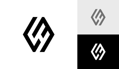 Letter CM initial hexagon monogram logo design vector - obrazy, fototapety, plakaty