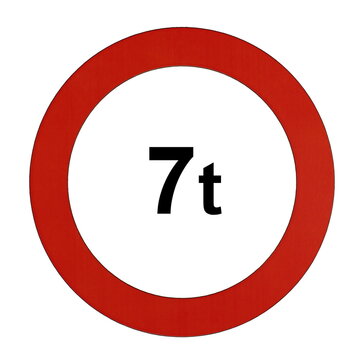 Illustration des Stra&szlig;enverkehrszeichens "Maximal zul&auml;ssiges Gesamtgewicht 7t"	