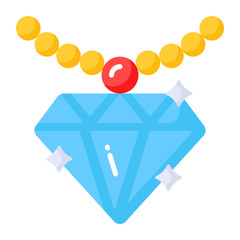 A vector icon of diamond necklace in modern and trendy style
