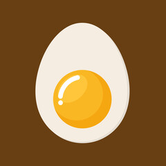 half of boiled egg flat vector illustration logo icon clipart