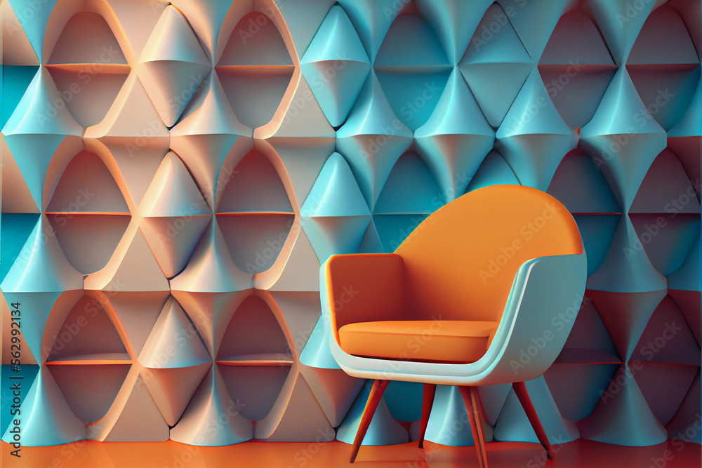 Aufkleber minimalism chair retro style concept. background pattern for design.