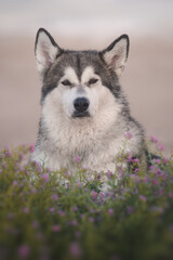Alaskan Malamute beautiful dog portrait
