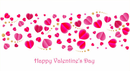 Background with flying hearts. Love. Valentine's day. For invitations, postcards, greetings and your decor.