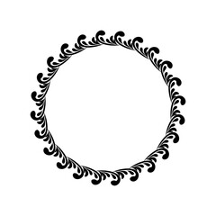 round frame with floral elements abstract circle frame button vector icon shape pattern element round technology.