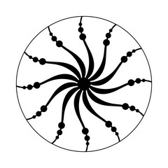 black and white floral background circle arts vector.