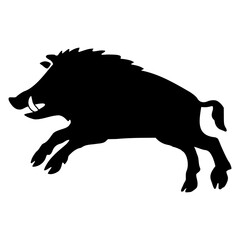 Logo heráldica con silueta de jabalí medieval