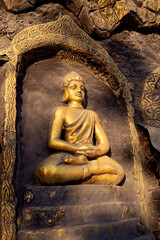 Bronze Buddha, eastern religion and culture. Peaceful, meditation