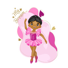 Little girl ballerina lettering my dream