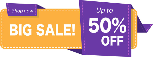 Sale banner template, Big sale special up to 50% off.