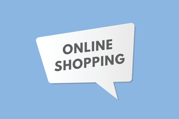 online shopping text Button. online shopping Sign Icon Label Sticker Web Buttons
