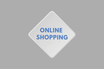 online shopping text Button. online shopping Sign Icon Label Sticker Web Buttons
