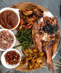 grilled fish  with vegetables