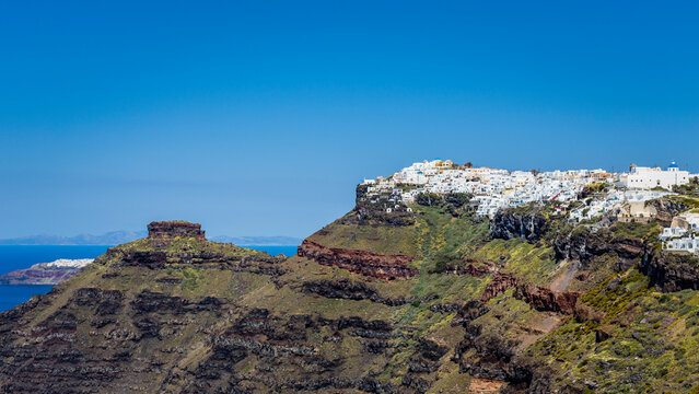 The village of Thera on Santorini, Greece.
