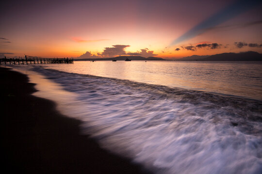 Sunrise looking out towards Bali from  Banyuwangi, Java, Indonesia