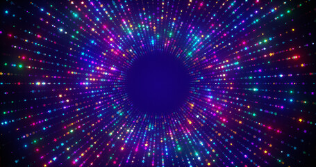 Disco party vector sparkles and glitter glow light effect.