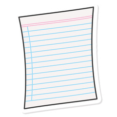 Aesthetic Paper Sheets Sticker Back To School