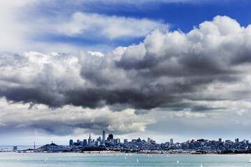 Clouds over city, San Francisco, California, USA