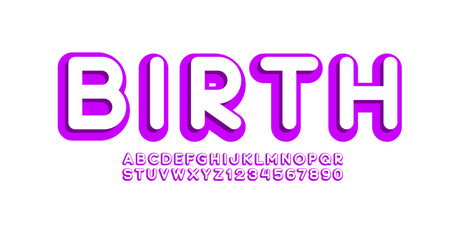 Round font alphabet, trendy modern letters and numbers