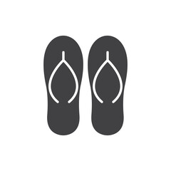 Flip flops sandal glyph style icon set. Vector graphic
