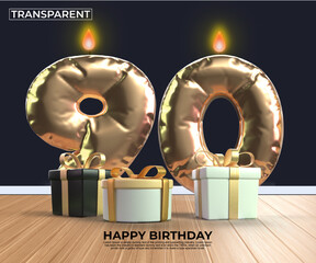happy birthday gold number  90 anniversary design template eps edit easy