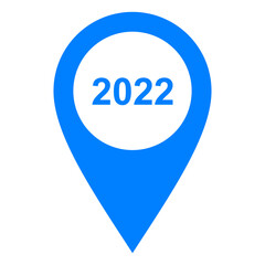 Jahr 2022 und Kartenmarkierung