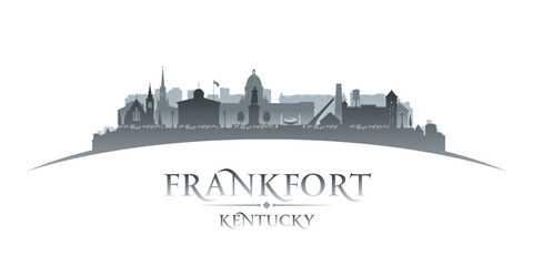 Frankfort Kentucky city silhouette white background