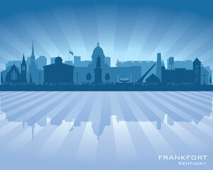 Frankfort Kentucky city skyline vector silhouette