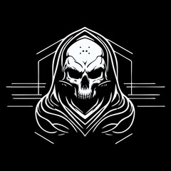 logo vector skull minimalist icon