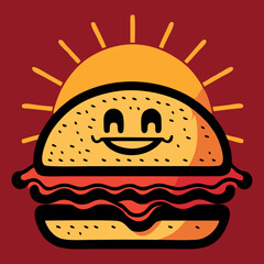 vector hamburger icon illustration happy
