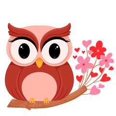 Cute Owl Clipart, Cute Owls Digital Clipart, valentine  owl illustration