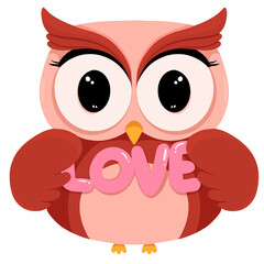 Cute Owl Clipart, Cute Owls Digital Clipart, valentine  owl illustration