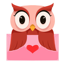 Cute Owl Clipart, Cute Owls Digital Clipart, valentine  owl illustration