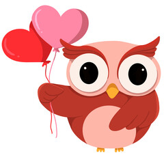Cute Owl Clipart, Cute Owls Digital Clipart, valentine  owl illustration