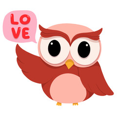 Cute Owl Clipart, Cute Owls Digital Clipart, valentine  owl illustration