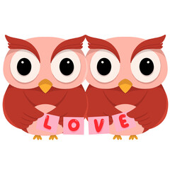 Cute Owl Clipart, Cute Owls Digital Clipart, valentine  owl illustration
