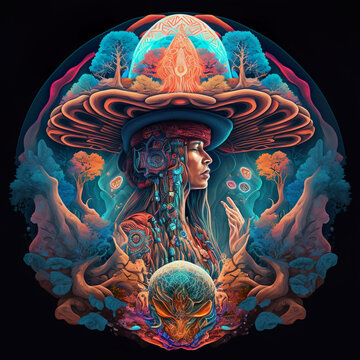 Psychedelic Landscape - AI-Generated Digital Art