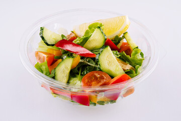 vegetarian salad of spring vegetables on plate