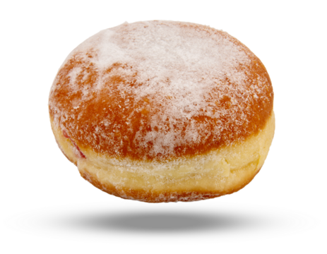 German Krapfen, donut sprinkled with powdered sugar fried for carnival, in Italy called bombolone,