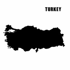 Obraz premium Vector illustration of outline map of Turkey. High-detail border map. Silhouette of a country map isolated on a white background. Map for infographic and geographic information.