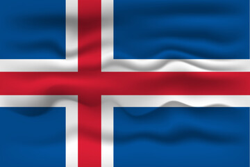 Obraz premium Waving flag of the country Iceland. Vector illustration.