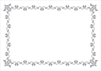 Vector baroque decorative frame. A4. Isolated on white background.
