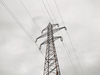 Electricity pole in Romania. Power concept