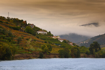 Landscape view of the beautiful douro river valley in Portugal