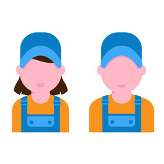 Repair service man worker logo. Mechanic workshop. 
Vector illustration